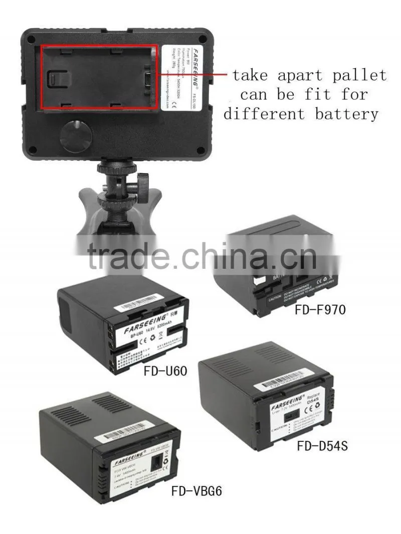Professional universal camcorder battery charger with LCD display charging for F970 U60