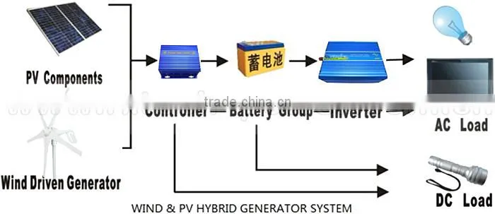 Wind Turbine Generator , Combine With Wind/Solar Hybrid Controller,CE RoHS Approval