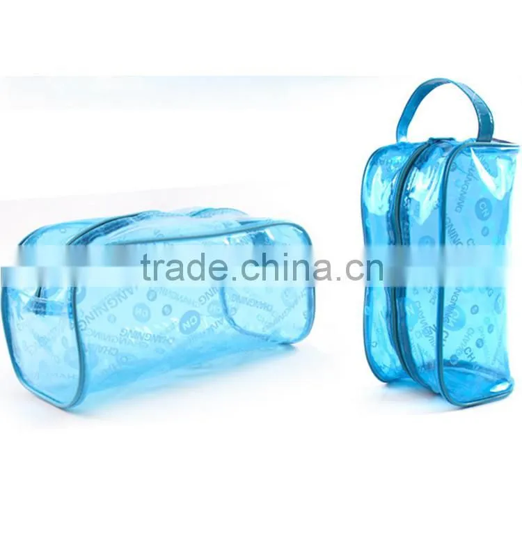 Wholesale fashion custom korean cosmetic transparent pvc pencil bag with zipper closure