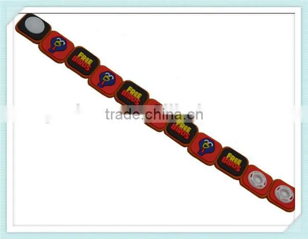 custom rubber charm bracelet eco-friendly rubber bracelet