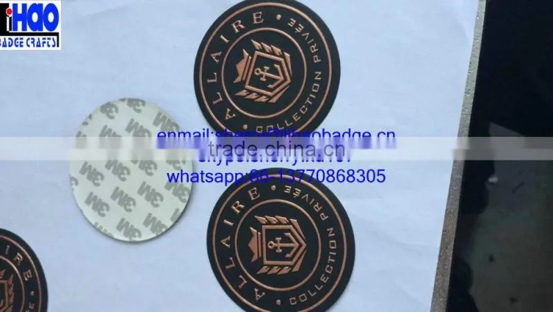 Custom 3M adhesive cosmetic/perfume/parfum/fragrance bottle metal label,metal perfume label sticker