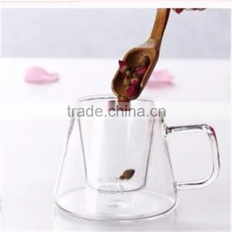 High quality 350ml heat resistant borosilicate glass tea cup/pot hand-made