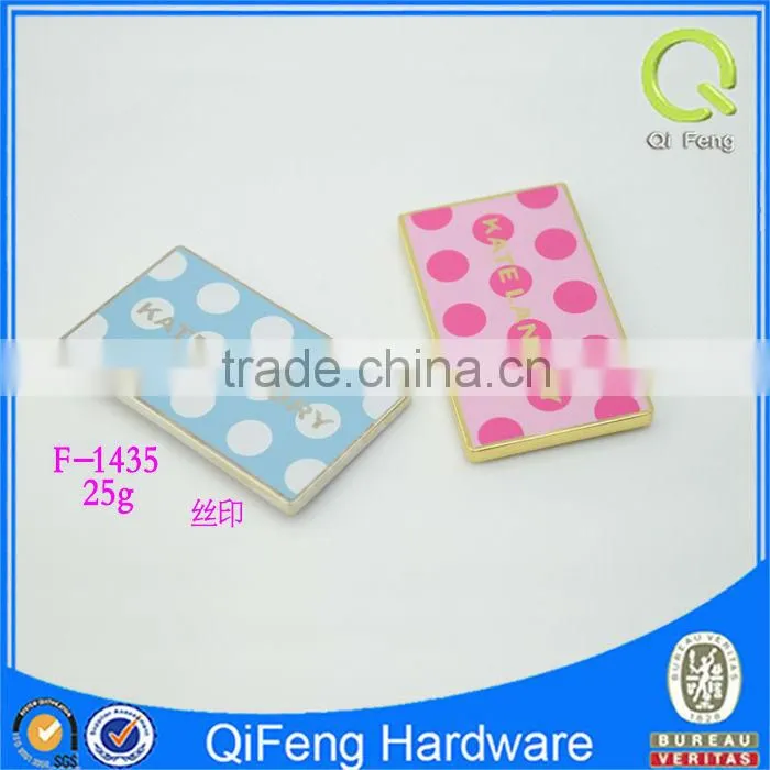 Rectangle shape logo metal tag engraved logo metal tag silk screen logo Q-3377