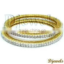 Diamond Bangles, Single Line Bangles, Diamond Jewelry