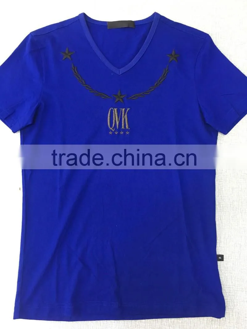 100% cotton men's t-shirt 180gsm embroidered logo