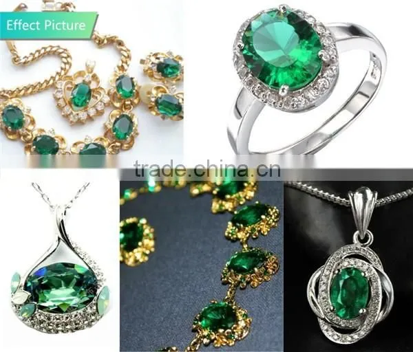 Oval 135# processing green nano spinel for ring