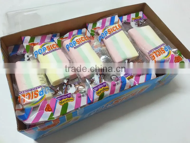 14g personalized ice-lolly shape marshmallow cream lollipop