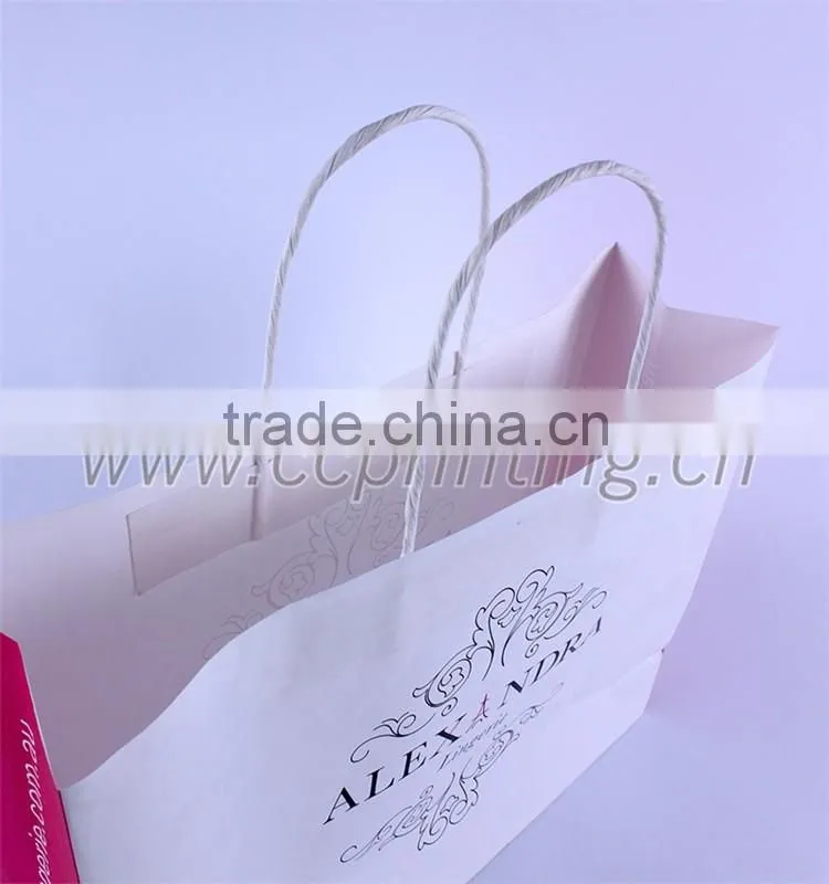2016 customized printed white kraft paper bag