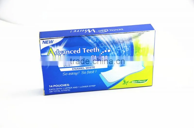 ( 28 pieces in a box- 14 Upper and 14 Lower ) Advanced Teeth Whitening Strips mint flavor dental whitening