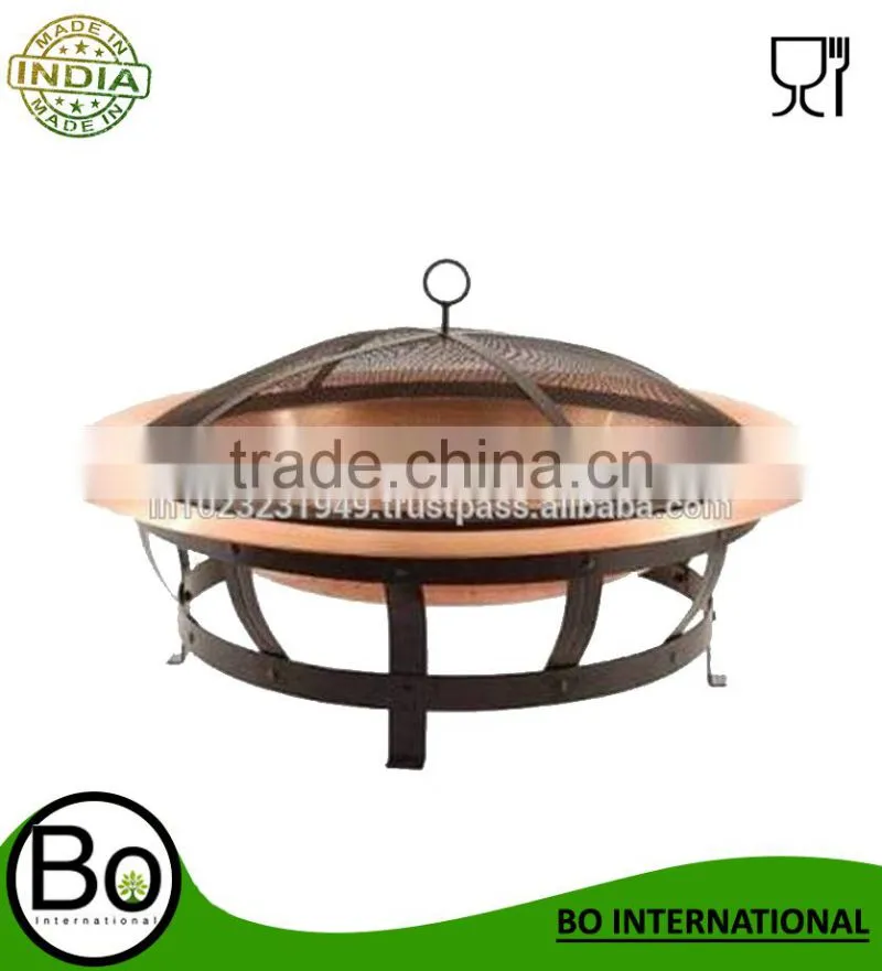 Stainless Steel Portable Fire Pit with Black/Copper Finish