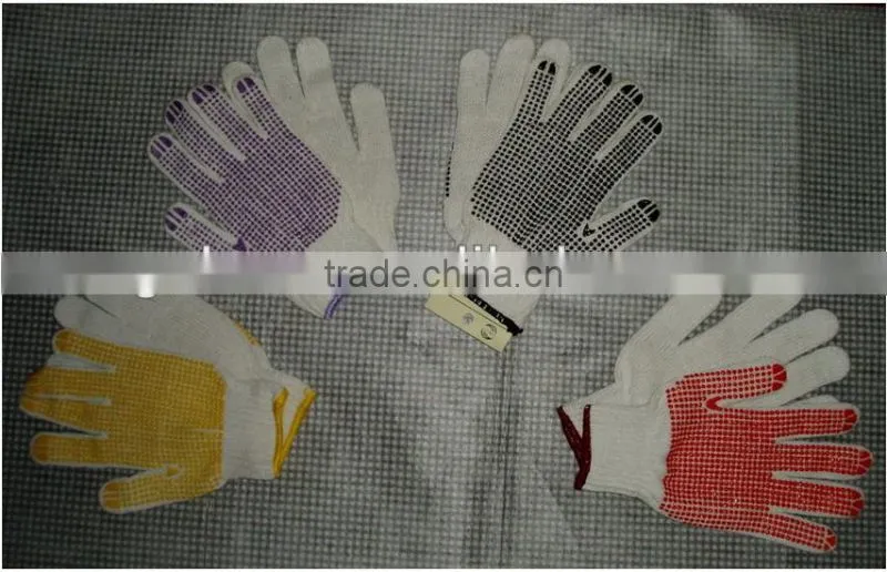 nylon gloves with pvc dots, working nylon glove with pvc dots/construction gloves