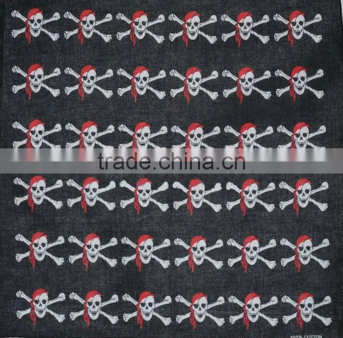 Hot 100% Cotton 22x22" Double Sided Printing Head Wrap Scarf Wristband Bandanas