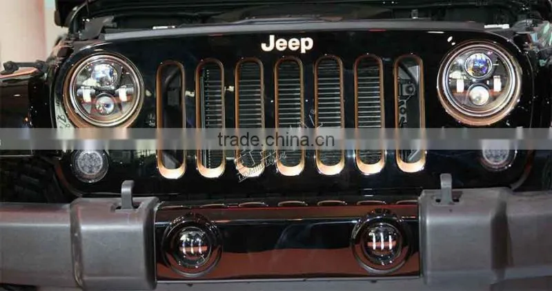 80W 7in round 4WD off-road truck SUV automotive vehicles sealed dual beam led headlight lamp