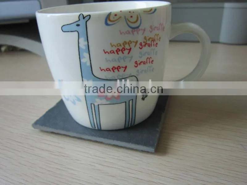 JiuJiang quarry round black natural slate stone coaster