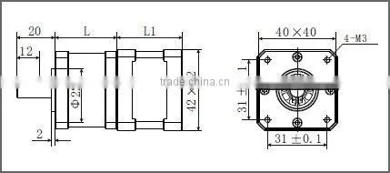 Nema 17, 23 stepper motor with gear box ratio 1:10