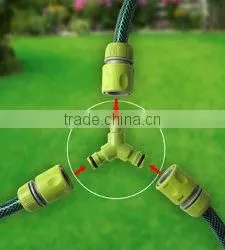 Y shape snap in garden hose connector