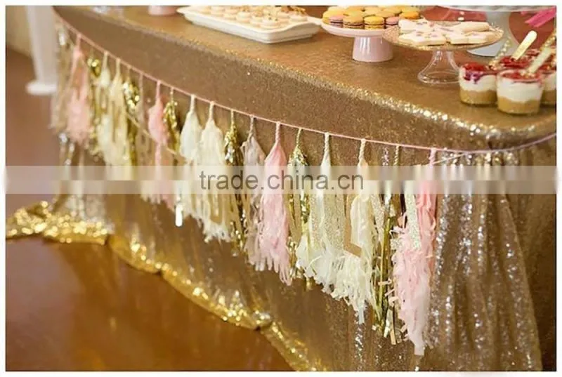 Tissue Pompom Balls Paper Tassels and Garland Tassel Garlands for Baby Shower Decoration Bridal Shower Pink Gold First Birthday
