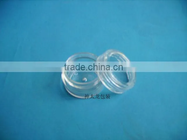 Cosmetic clear round plastic packaging jar 10ml