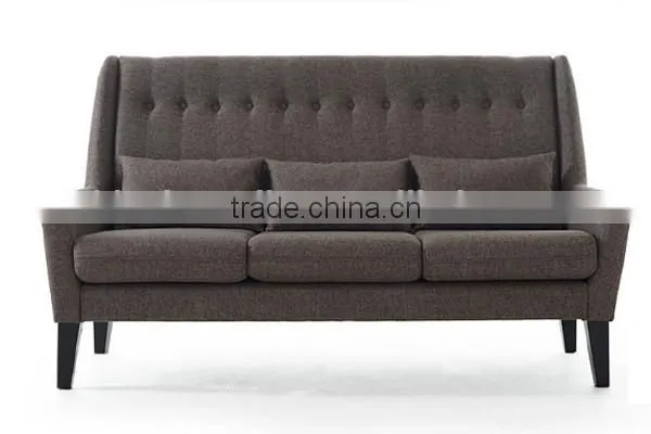 SFA00045 Antique wood frame fabric sofa single seat couches meeting room sofa