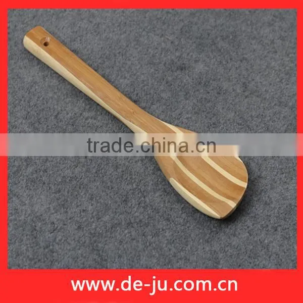 Kitchen Utensils Slotted Curved Bamboo Frying Spatula