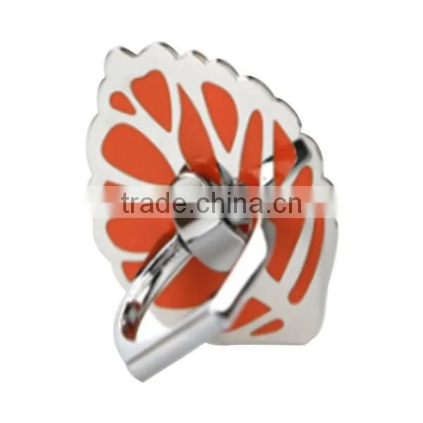 New Style Metal Leaves shaped Finger Ring Clip Holder For Mobile Phone