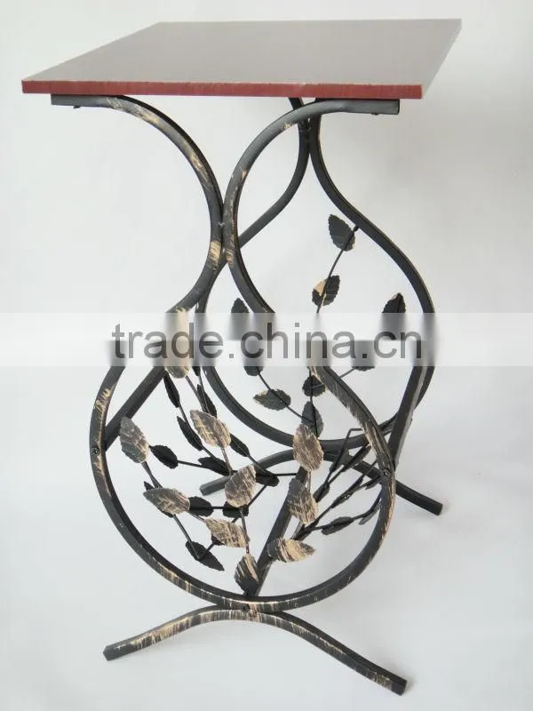 2014 New living room Metal frame magazine storage table sofa side table