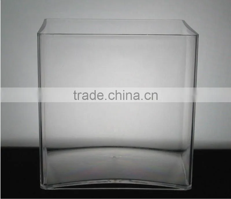 Clear cube vase/plastic flower vase wholesale