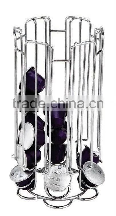 COFFEE CAPSULE HOLDER WITH STAINLESS STELL BASE