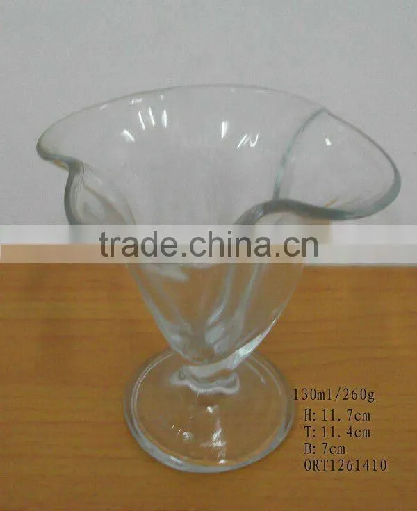 fancy high quality glass icecream cup