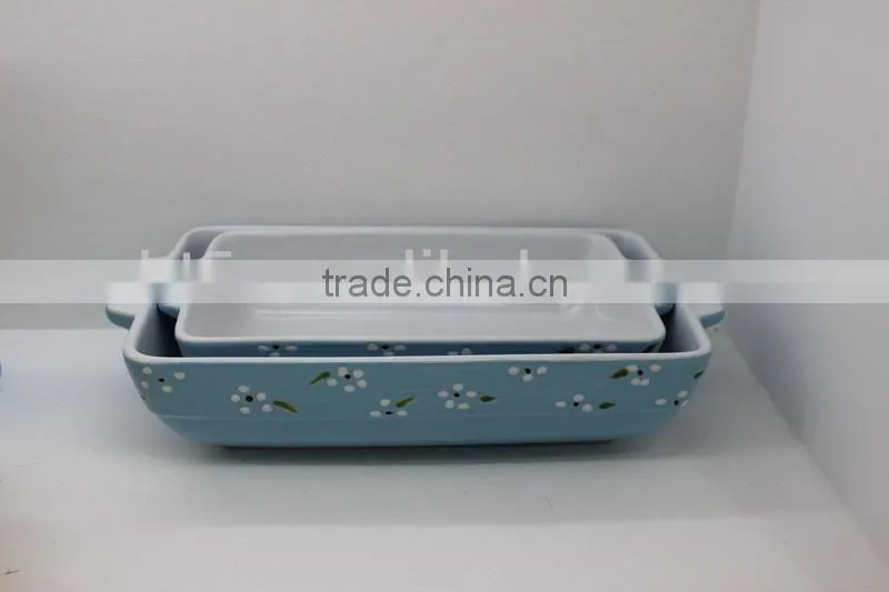 newest design fashion ceramic bakeware with handles