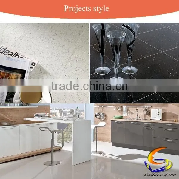 More popular hotel bathroom black color quartz vanity tops