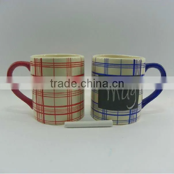matte ceramic chalk mug with blackboard design
