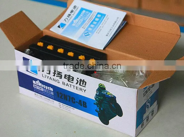 Moto Battery 12V/ 2012 Standard Dry Charged Motorcycle Battery 12N7C-4B(12V 4AH)