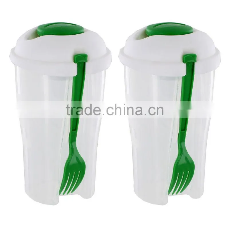 2017 new Salad to go Mug with Dressing Container & Fork