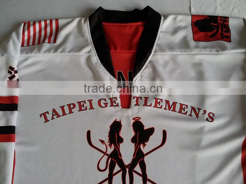 Hongen apparel Royal blue custom printing ice hockey goalkeeper clothing and jersey