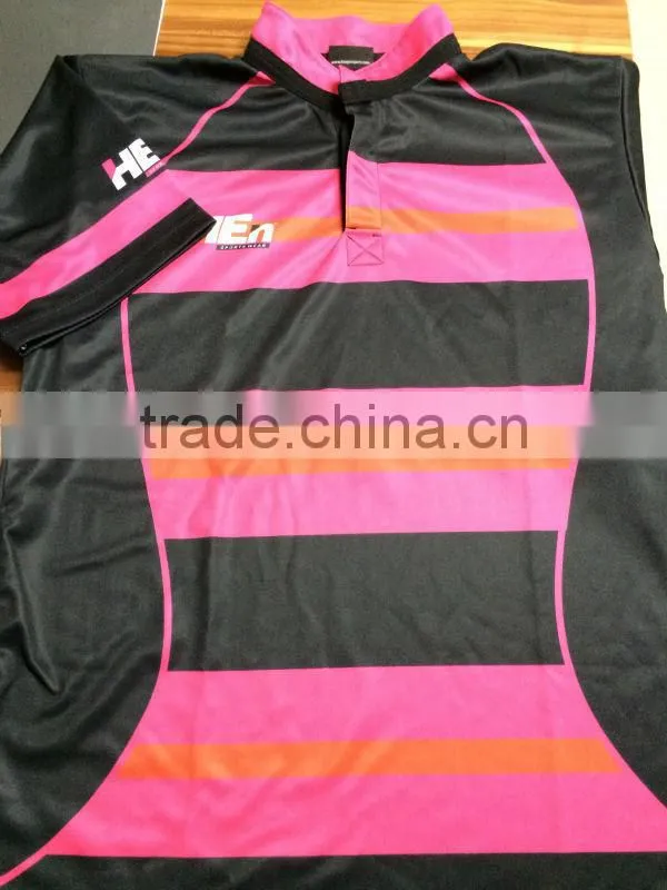 argent color promotional quick dry high quality fashion 100% polyester wholesale customize men's rugby uniforms