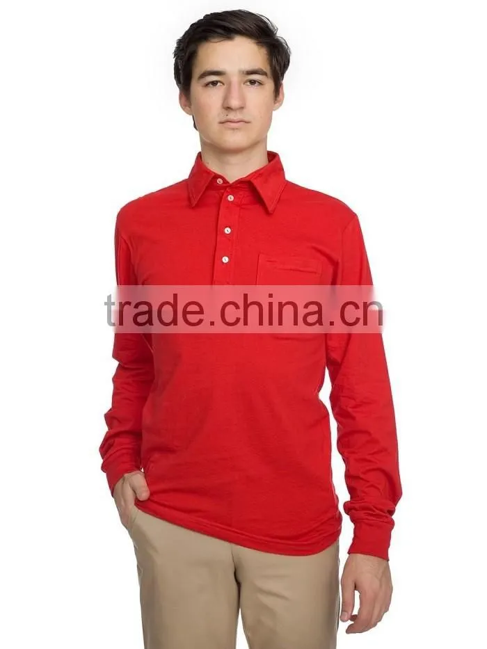 100% cotton custom long sleeve golf tee plain shirts men polo t-shirt