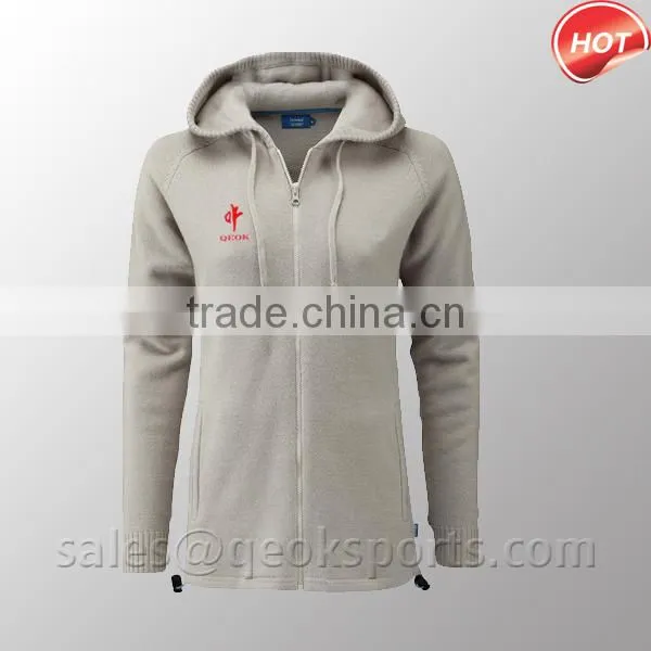 2014 Low MOQ custom fashion grey crewneck sweatshirt with pockets