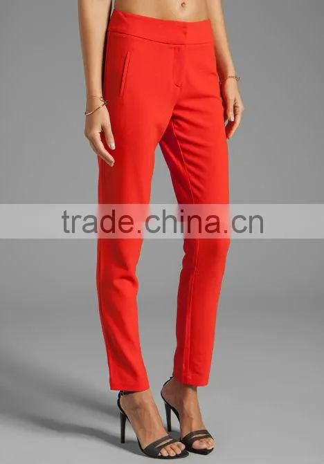 13TP001 Dark red long pants,latest fashion designs