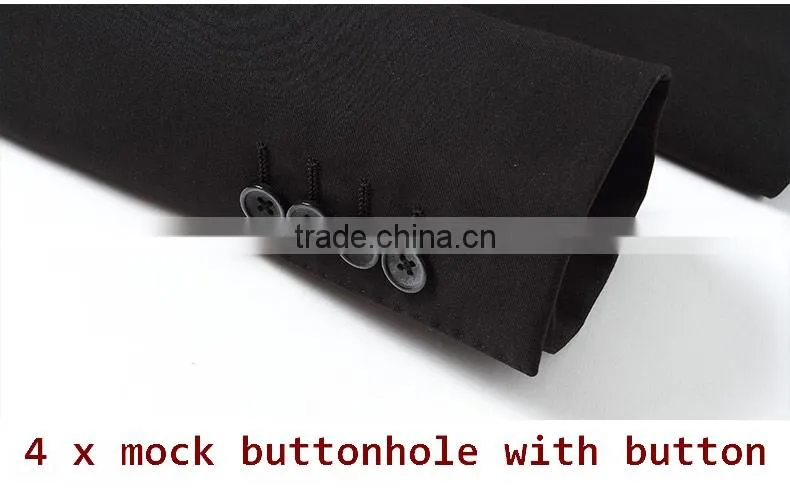 China Supplier Men Slim Fit Classic 2-Button Black Formal Coat Pant Suit