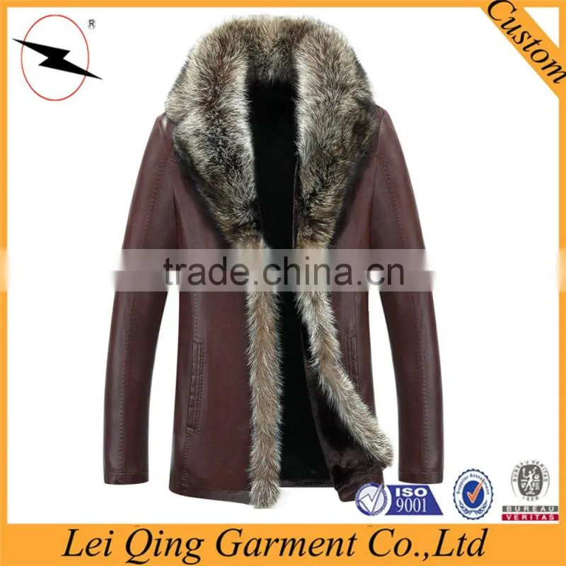 New fashion real black fur jackets for men