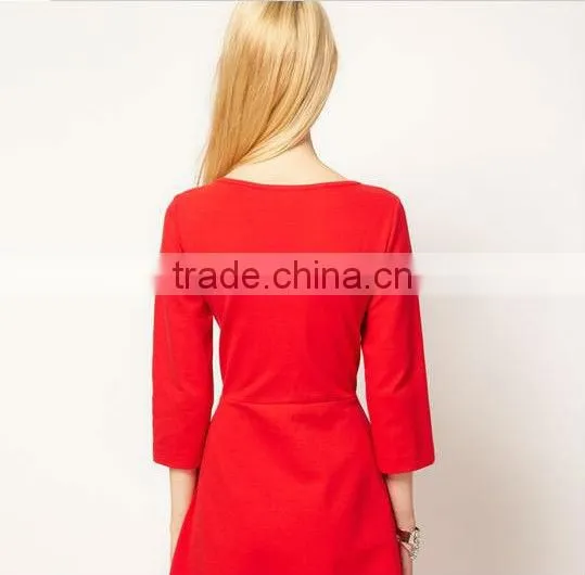 2013 Red shift dress with Round Neck SX10001