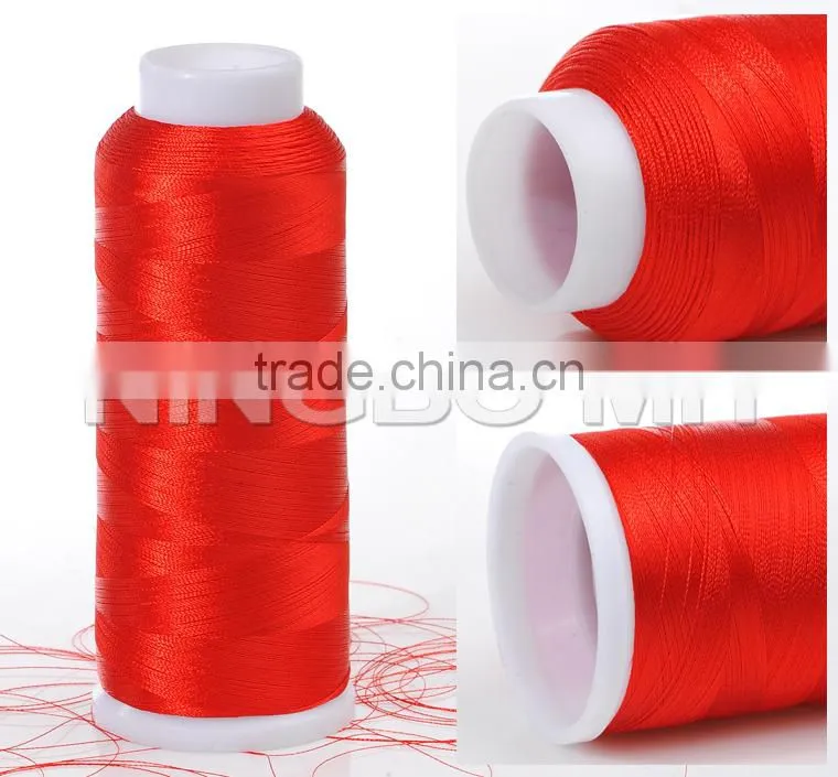 Cheap 100% polyester red embroidery thread