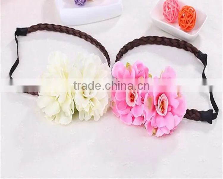Hawaii Flowers Wig Hairband Wreath Hair Hoop Beach Bohemian Hairpin Fashion