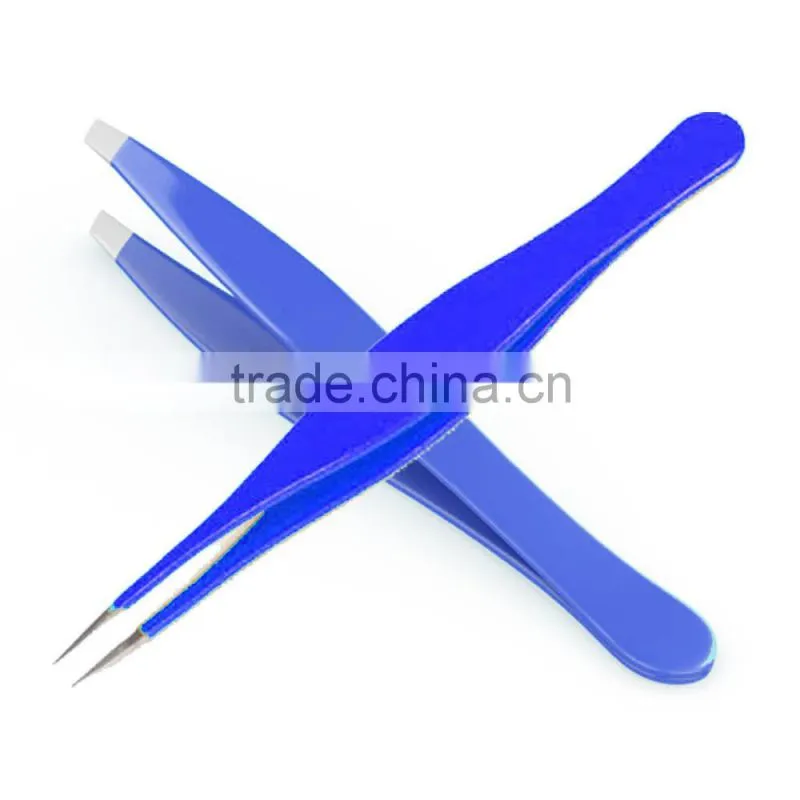 slanted and pointed tweezers set/ eyebrow and ingrown hair tweezers/ splinter tweezers