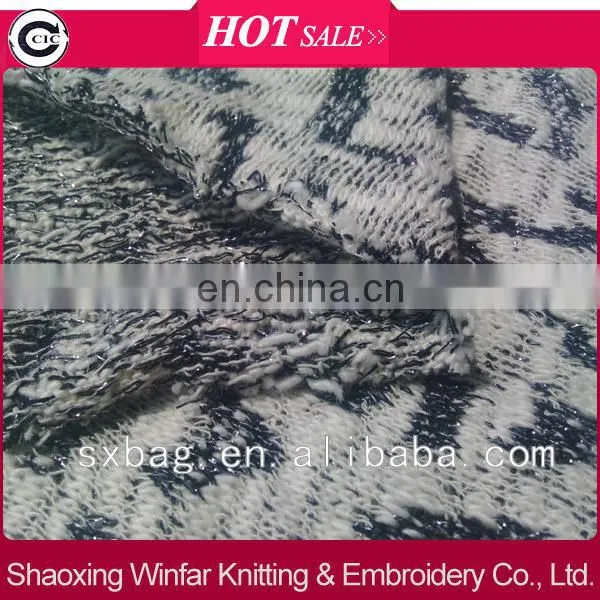keqiao shaoxing shiny yarn slub jacquard textile keqiao sweater cotton knitting fabric