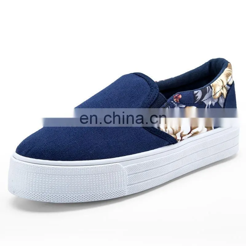 Wholesale leisure shoes canvas high heel sneakers