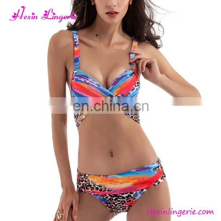 Wholesale Sexy High Waist Underwear Sequins Orange Woman Swimwear 2017