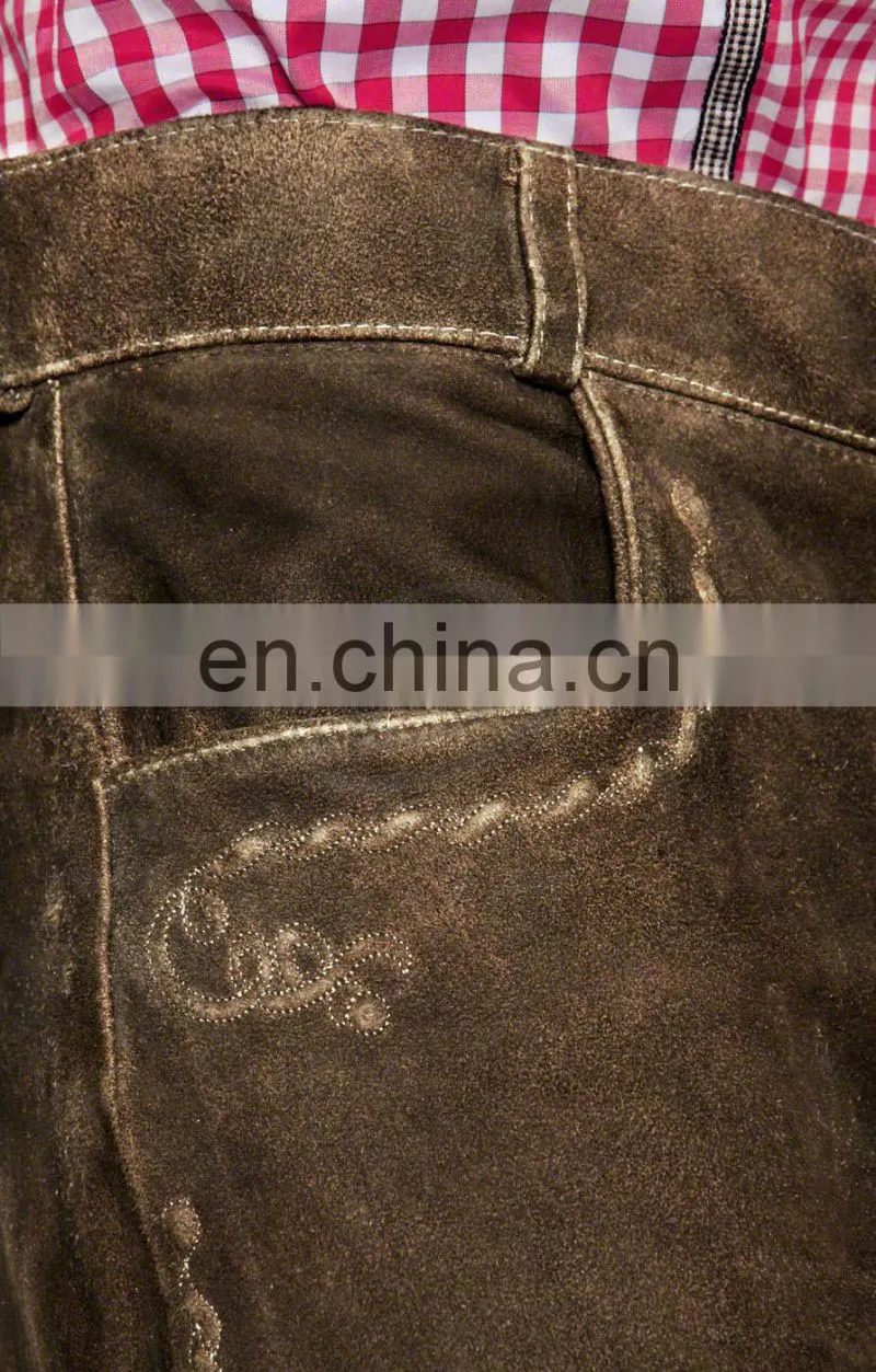 Genuine Suede german traditional full length leather Pant (German Garments)