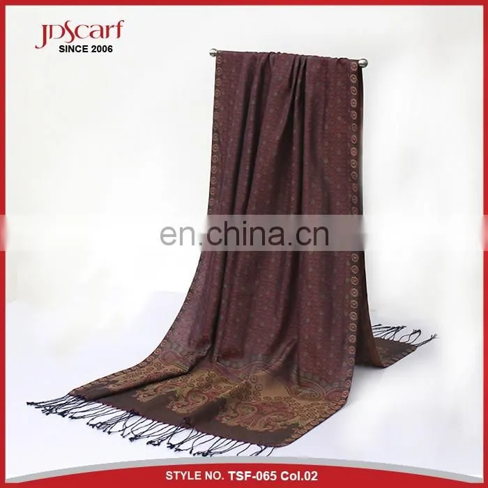 woman silky polyester scarf viscose jacquard wholesale scarf hijab